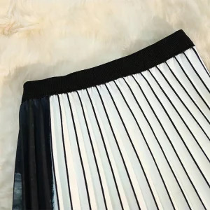 Y2K Vintage Chinese Style Midi A-line Pleated Skirt - Dark Academia Goth Retro Cyberpunk Boho Tide A