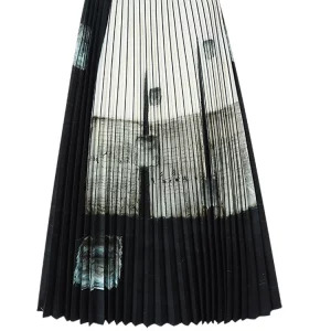 Y2K Vintage Chinese Style Midi A-line Pleated Skirt - Dark Academia Goth Retro Cyberpunk Boho Tide A