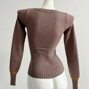 Y2K Vintage Coquette V-Neck Sweater - French Fashion Fall/Winter Knitwear