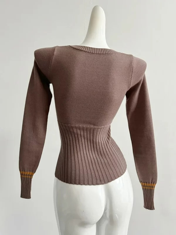 Y2K Vintage Coquette V-Neck Sweater - French Fashion Fall/Winter Knitwear