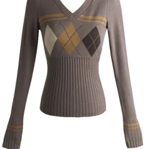 Y2K Vintage Coquette V-Neck Sweater - French Fashion Fall/Winter Knitwear