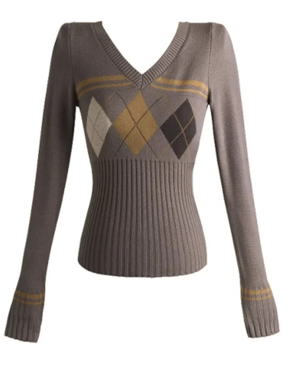 Y2K Vintage Coquette V-Neck Sweater - French Fashion Fall/Winter Knitwear