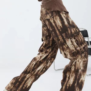 Y2K Vintage Corduroy Pants - Tie Dye Cyber Joggers with a Grunge Harajuku Twist