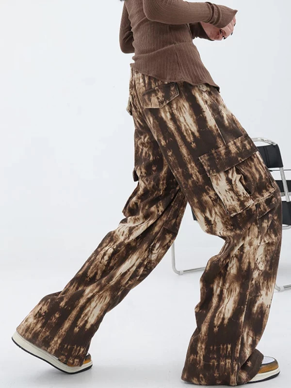 Y2K Vintage Corduroy Pants - Tie Dye Cyber Joggers with a Grunge Harajuku Twist