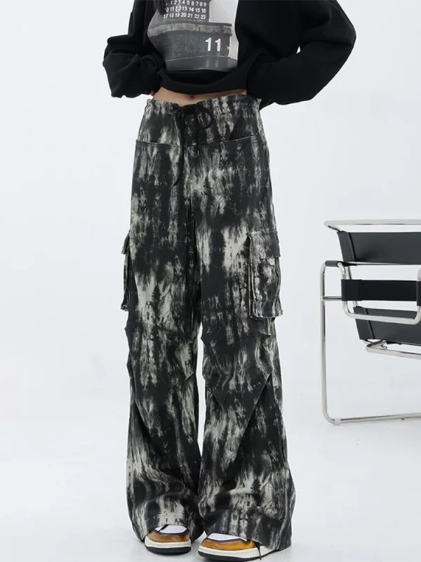 Y2K Vintage Corduroy Pants - Tie Dye Cyber Joggers with a Grunge Harajuku Twist