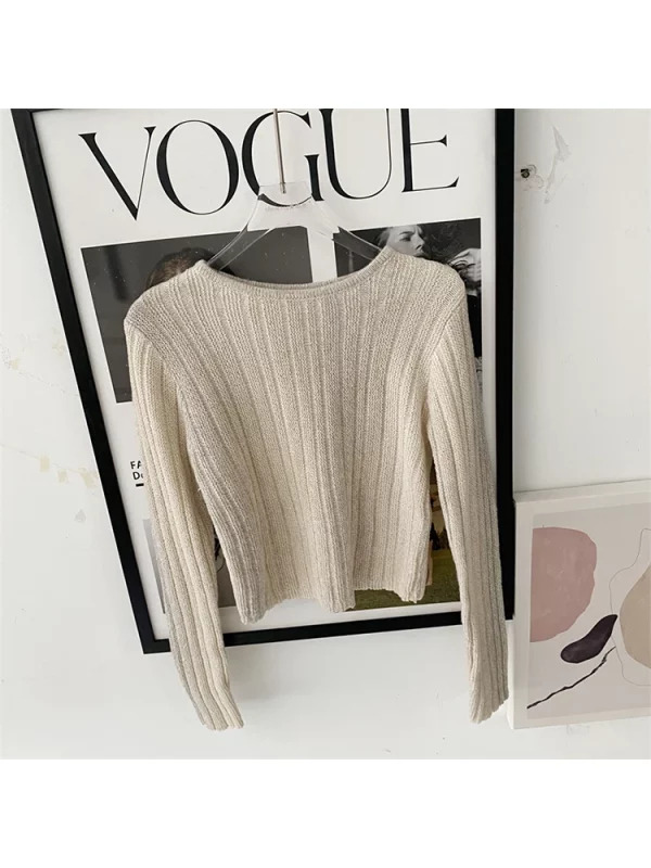 Y2K Vintage Cropped Sweater - Autumn Winter Korean Fashion Streetwear