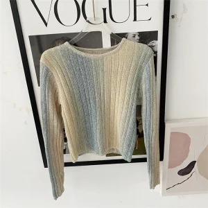 Y2K Vintage Cropped Sweater - Autumn Winter Korean Fashion Streetwear