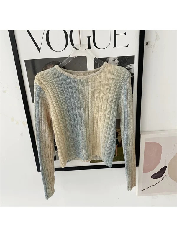 Y2K Vintage Cropped Sweater - Autumn Winter Korean Fashion Streetwear