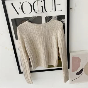 Y2K Vintage Cropped Sweater - Autumn Winter Korean Fashion Streetwear