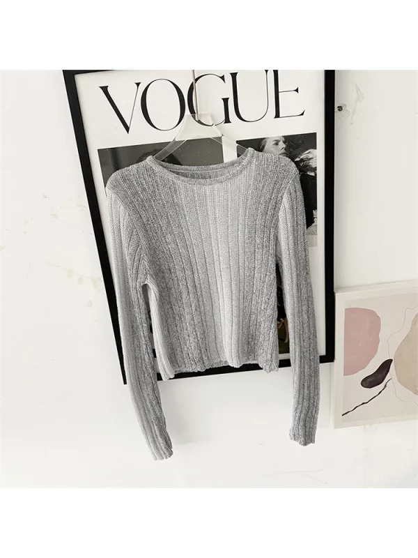 Y2K Vintage Cropped Sweater - Autumn Winter Korean Fashion Streetwear