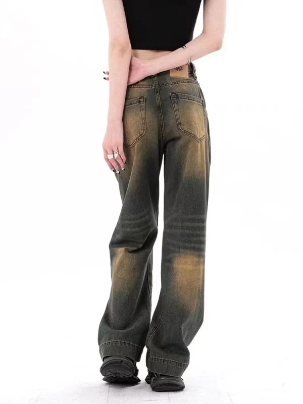 Y2K Vintage Denim Pants: Grunge Baggy Jeans for Women - Japanese Streetwear Wide Leg Harajuku T