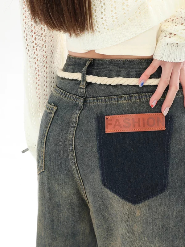 Y2K Vintage Denim Pants: Korean Baggy Jeans for Grunge Harajuku Streetwear