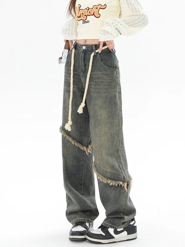 Y2K Vintage Denim Pants: Korean Baggy Jeans for Grunge Harajuku Streetwear