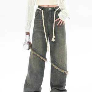 Y2K Vintage Denim Pants: Korean Baggy Jeans for Grunge Harajuku Streetwear