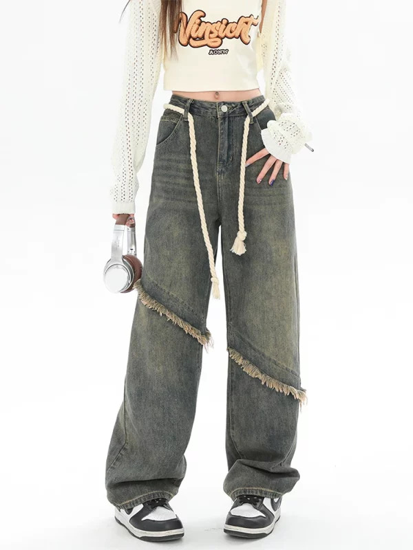 Y2K Vintage Denim Pants: Korean Baggy Jeans for Grunge Harajuku Streetwear