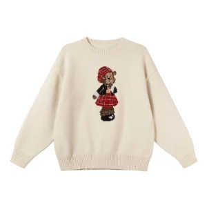 Y2K Vintage Embroidered O-Neck Sweater - Autumn/Winter Aesthetic Pullover