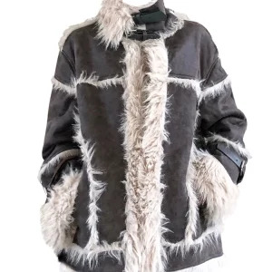 Y2K Vintage Faux Fur Patchwork Jacket - Winter Women Korean Fashion Aesthetic Tide Outwear