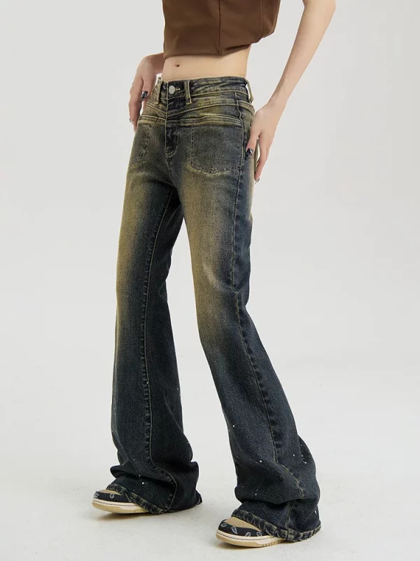 Y2K Vintage Flare Jeans: Low Rise Bell Bottom Denim Pants