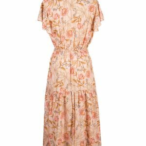 Y2K Vintage Floral V-Neck Midi Dress - Casual, Party, Holiday, Boho Chic