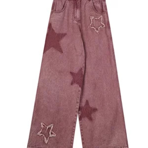 Y2K Vintage Grunge Denim Pants - Loose Fit Harajuku Jeans for Women