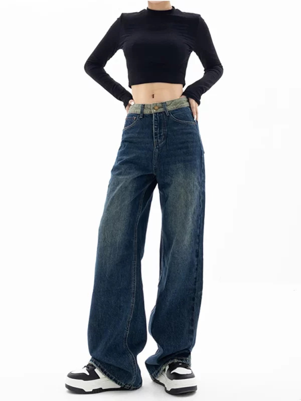 Y2K Vintage Grunge Low Waisted Denim Pants - Baggy Wide Leg Jeans