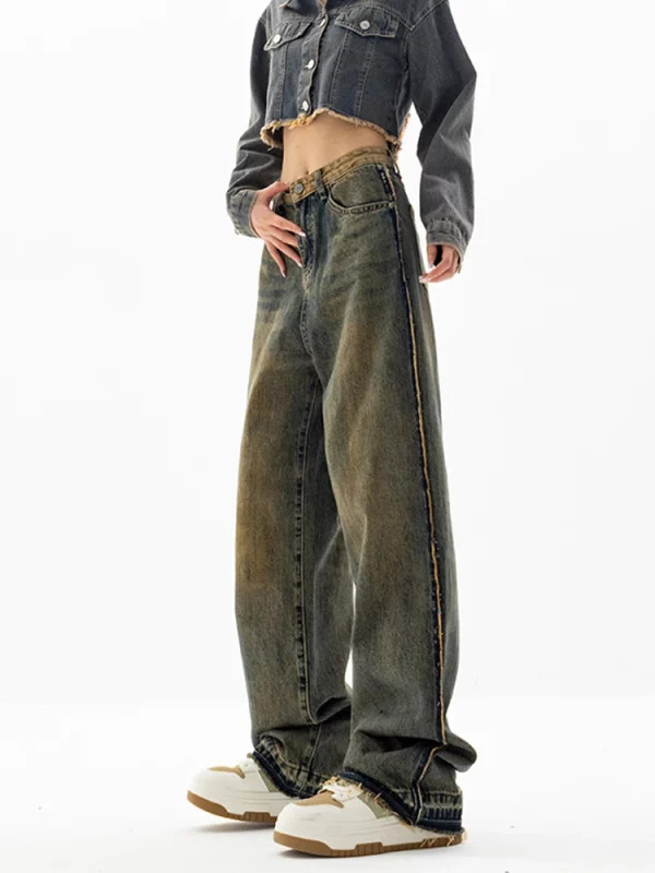 Y2K Vintage Grunge Low Waisted Denim Pants - Baggy Wide Leg Jeans