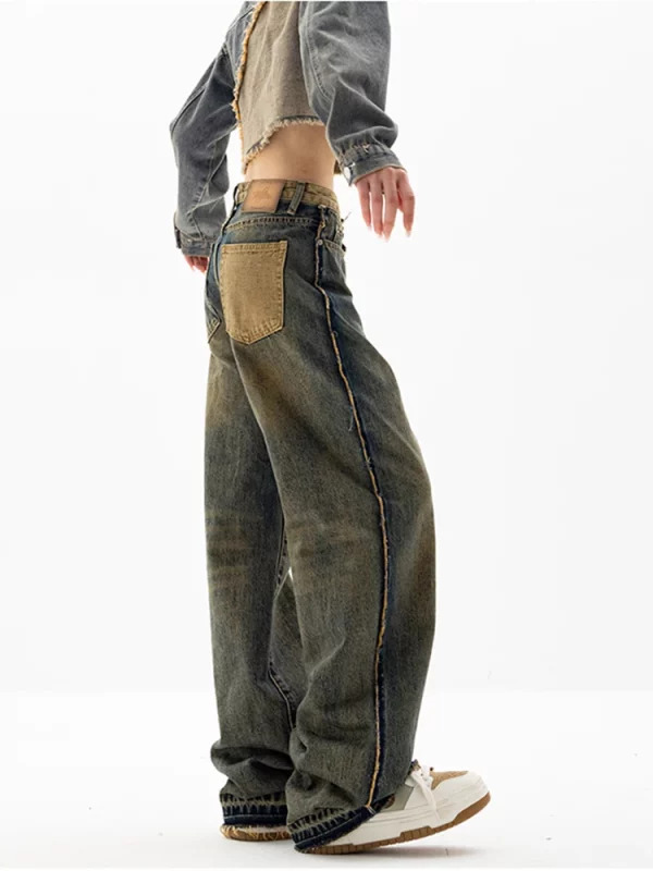 Y2K Vintage Grunge Low Waisted Denim Pants - Baggy Wide Leg Jeans