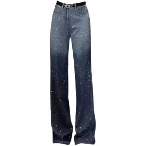 Y2K Vintage Grunge Star Rhinestone Denim Pants - Harajuku Luxury Jeans