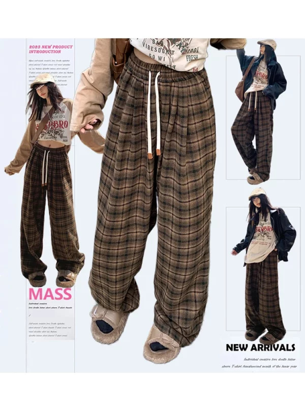 Y2K Vintage High Waist A-line Skirt with Built-in Underpants - Korean Fashion Retro Style Gyaru 90s