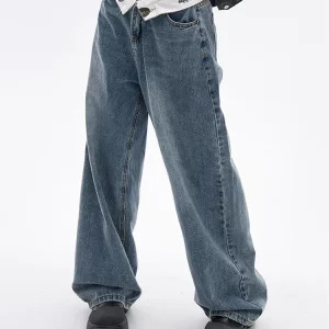 Y2K Vintage Japanese Denim Wide Leg Pants - Harajuku Streetwear Aesthetic