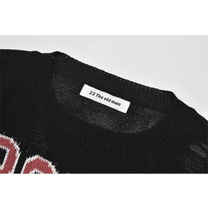 Y2K Vintage Knit Top: Baddie Style Cropped Sweater with Irregular Design