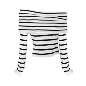 Y2K Vintage Korean Long Sleeve Striped T-Shirt - Gyaru Dark Academia Crop Top