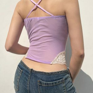 Y2K Vintage Lace Mesh Crop Top - Retro Streetwear, Cottagecore, 90s Fashion, Grunge Outfits