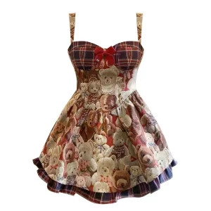 Y2K Vintage Party Mini Dress - French Style Halter Lolita Gown for Women