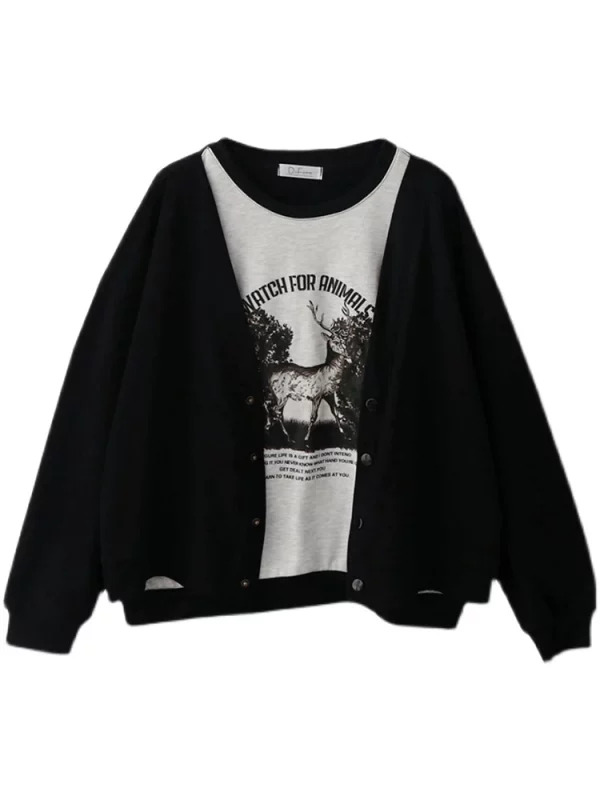 Y2K Vintage Patchwork Hoodie: Harajuku Fashion Sweatshirt for Women