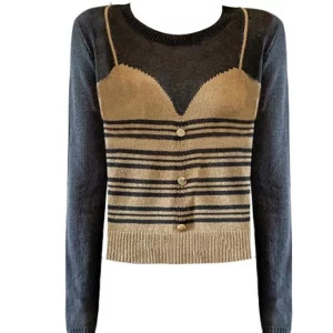 Y2K Vintage Patchwork Sweater - Grunge Style Jumper for Women