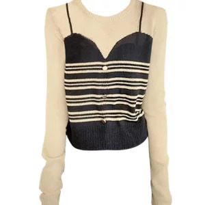 Y2K Vintage Patchwork Sweater - Grunge Style Jumper for Women