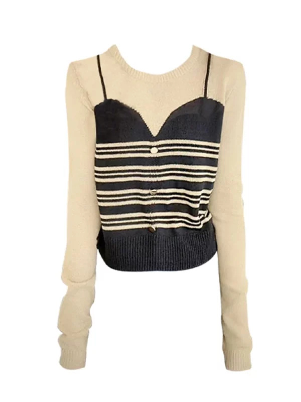 Y2K Vintage Patchwork Sweater - Grunge Style Jumper for Women