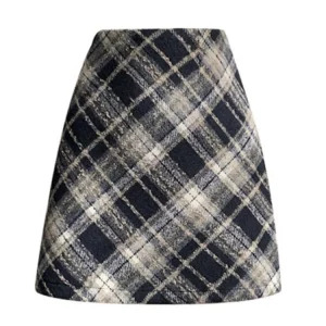 Y2K Vintage Plaid Woolen A-line Skirt - Grunge Goth Retro Style Women's Fashion