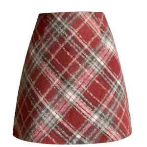 Y2K Vintage Plaid Woolen A-line Skirt - Grunge Goth Retro Style Women's Fashion