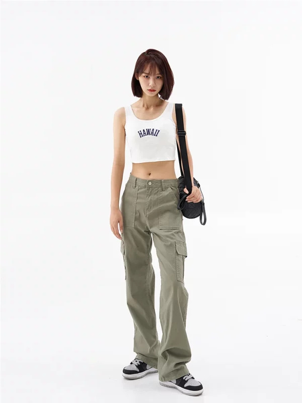 Y2K Vintage Straight Jeans Denim Cargo Pants - Aesthetic Harajuku Streetwear