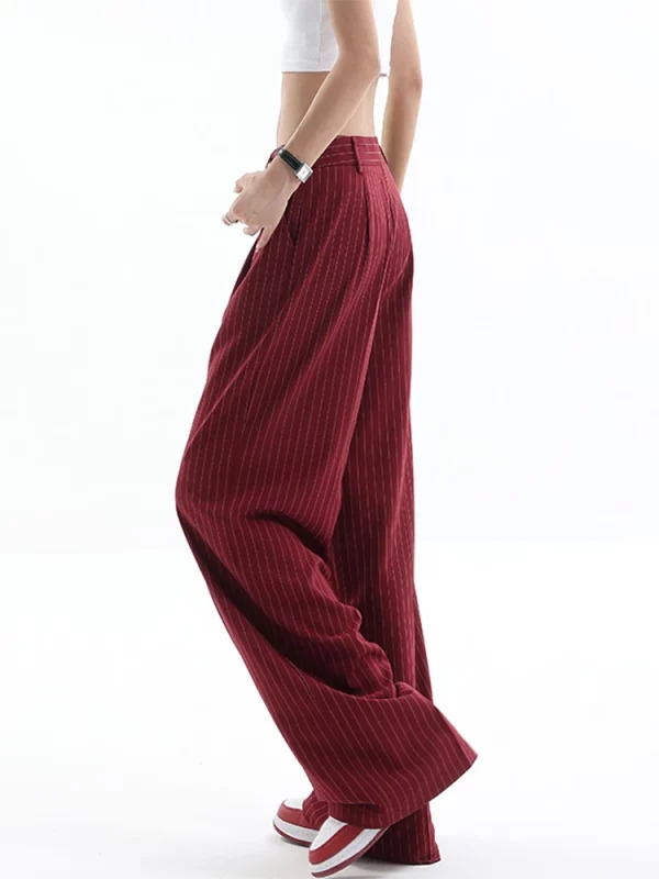 Y2K Vintage Striped Baggy Trousers - Korean Fashion Loose Casual Pants