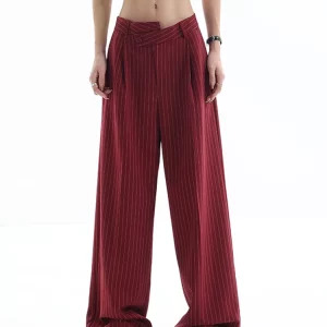 Y2K Vintage Striped Baggy Trousers - Korean Fashion Loose Casual Pants