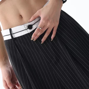 Y2K Vintage Striped Baggy Trousers - Korean Fashion Loose Casual Pants