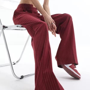 Y2K Vintage Striped Baggy Trousers - Korean Fashion Loose Casual Pants