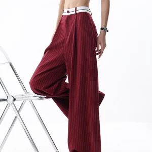 Y2K Vintage Striped Baggy Trousers - Korean Fashion Loose Casual Pants