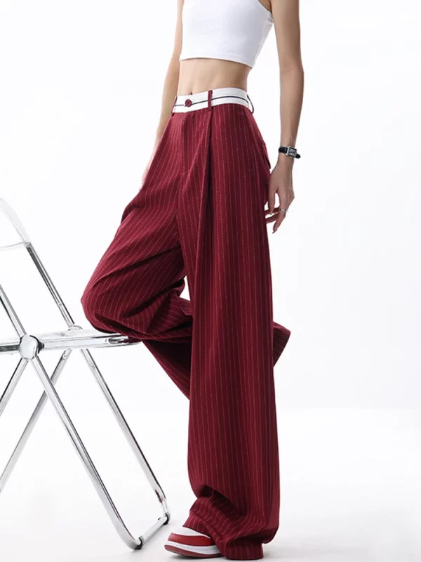 Y2K Vintage Striped Baggy Trousers - Korean Fashion Loose Casual Pants