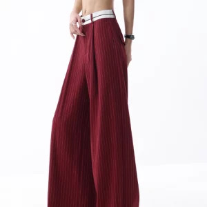 Y2K Vintage Striped Baggy Trousers - Korean Fashion Loose Casual Pants