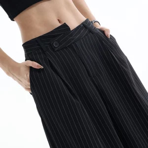 Y2K Vintage Striped Baggy Trousers - Korean Fashion Loose Casual Pants