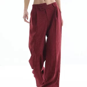 Y2K Vintage Striped Baggy Trousers - Korean Fashion Loose Casual Pants